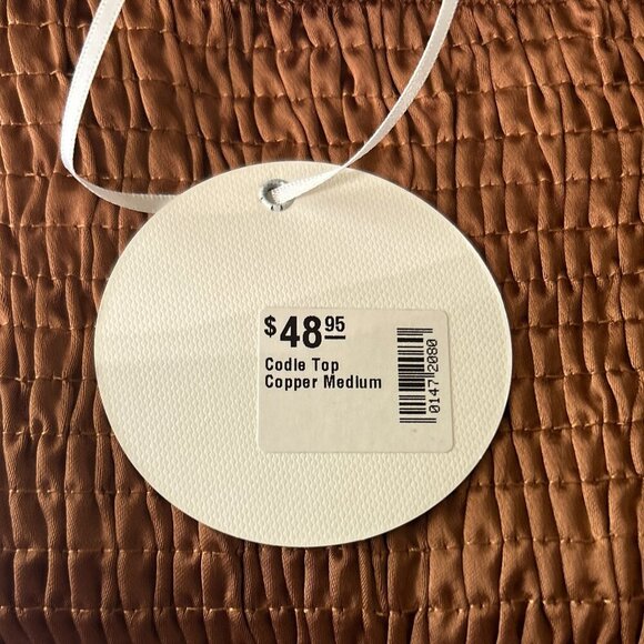 Storia NWT SZM Copper Brown Milkmaid Smocked Peasant Top Romantic Boho Glam - Picture 7 of 9